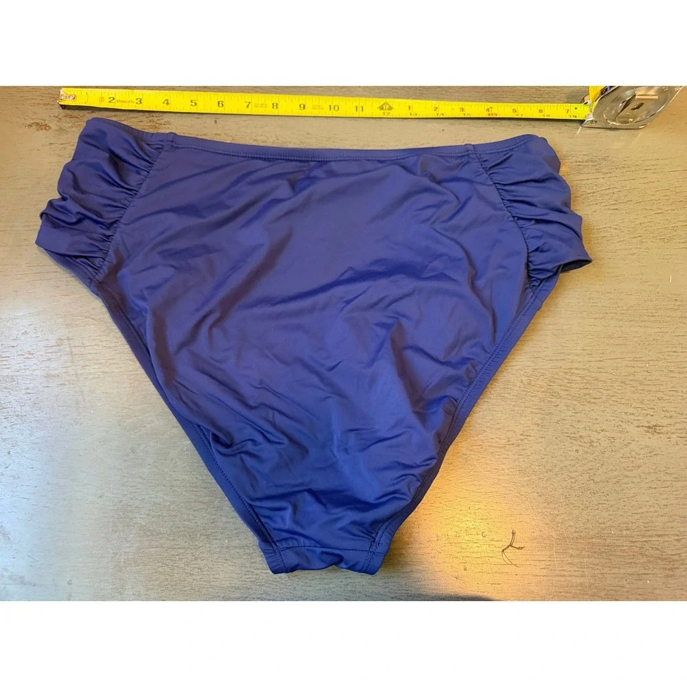 Apt. 9 Womens Royal Blue High Waisted Ruched Bikini Bottoms Size XL